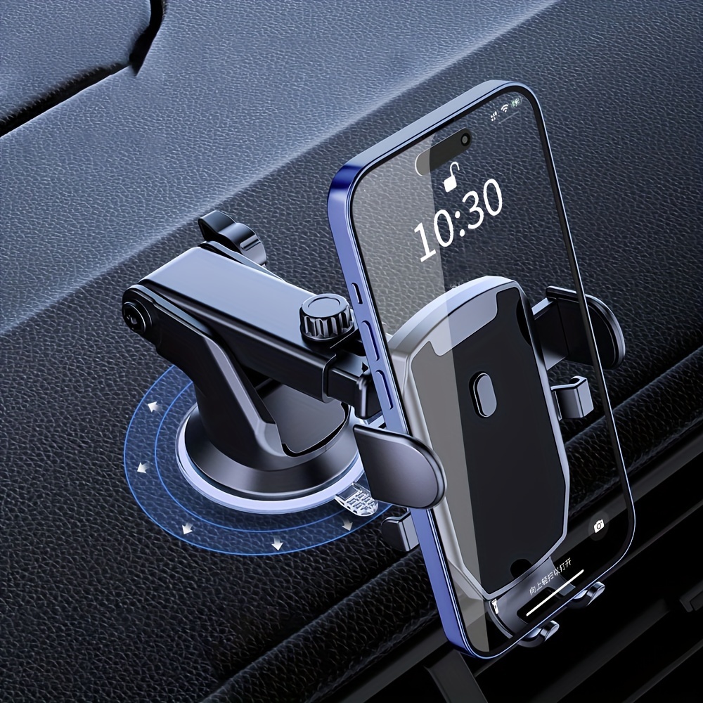 Universal Dashboard Sucker Car Phone Holder Mount Stand For GPS Mobile Cell  Support For IPhone Xiaomi Flexible Neck Car Phone Holder With One-button