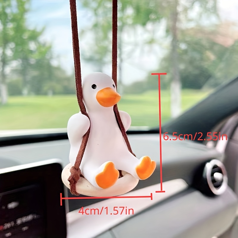 Kawaii Car Decor Cute Anime Swing Duck Rearview Mirror Pendant - Automotive  - Temu