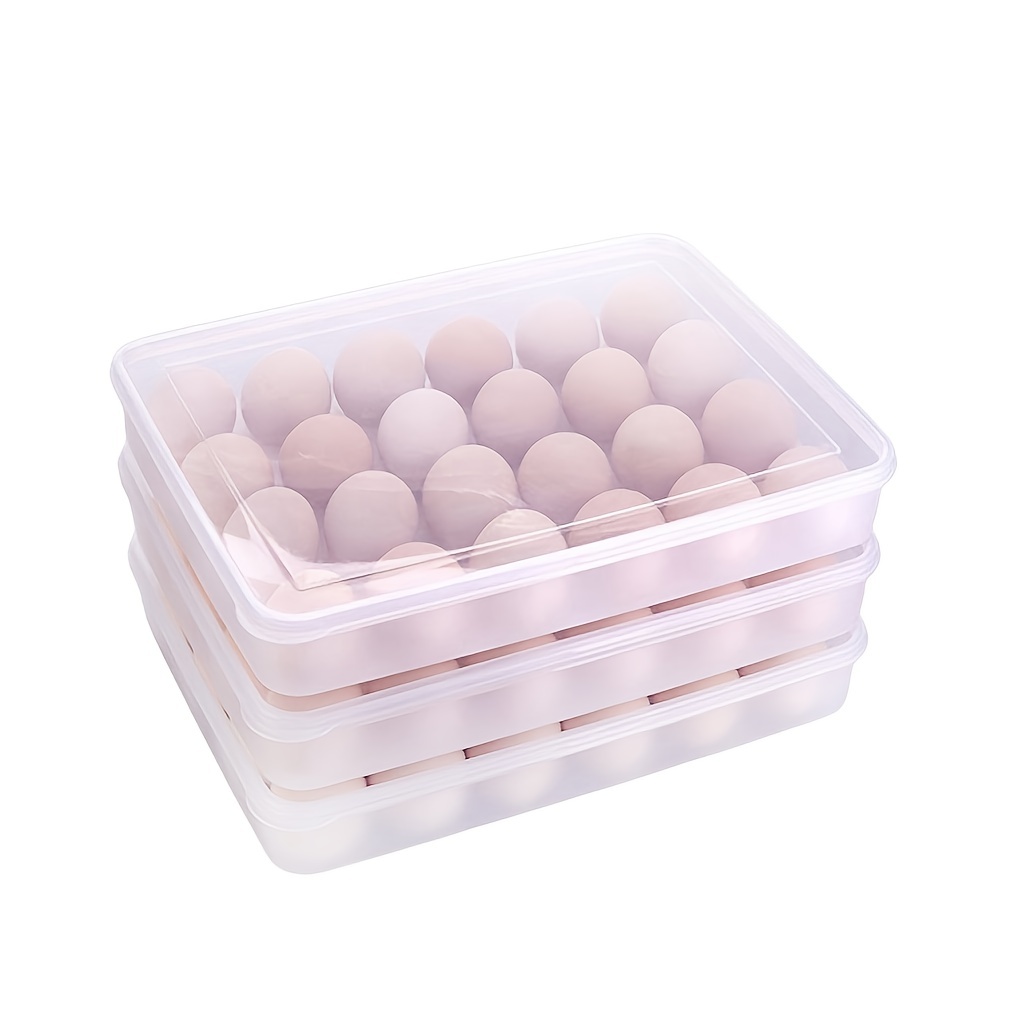 Bandeja de soporte para huevos Contenedor de huevos rodante de cocina  Ahorre espacio Apilable Deslizante automático Bandejas de cajones de 2  niveles BLESIY soporte para bandeja de huevos