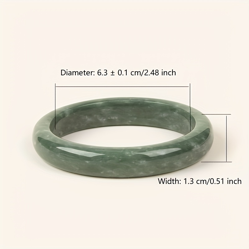 Natural Jade Bracelet For Men, Dark Green Bangle For Men