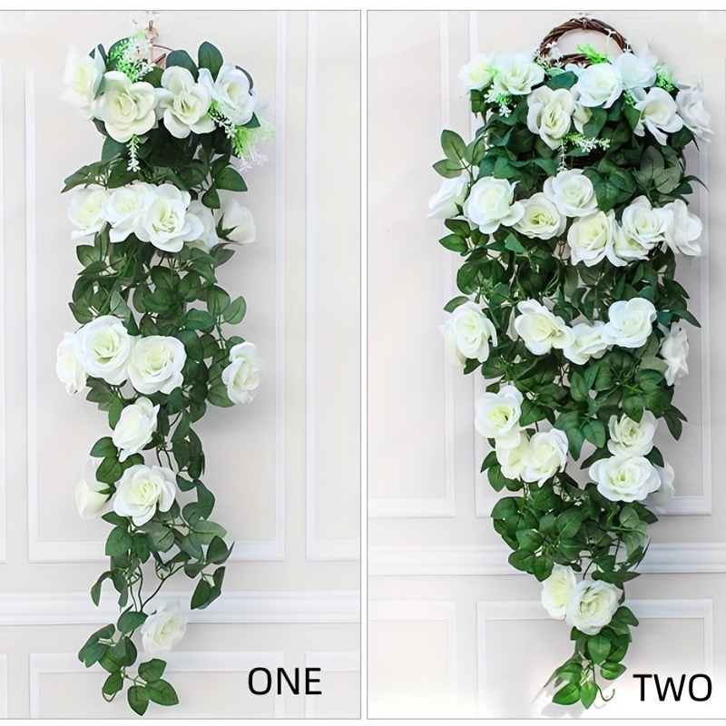 Fake Artificial Vines Flower Wall Hanging Faux Rattan Plant Flower Home  Deco^y^