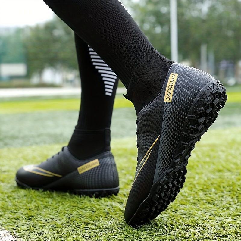 Botines de fútbol para hombre, zapatos de fútbol de caña alta,  antideslizantes, para interiores y exteriores, césped firme, botas de  combate atléticas