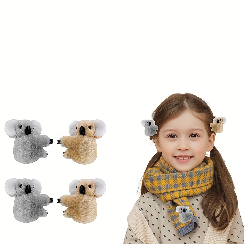 Koala Small Grab Clip Plush Plastic Koala Female Bangs Side - Temu