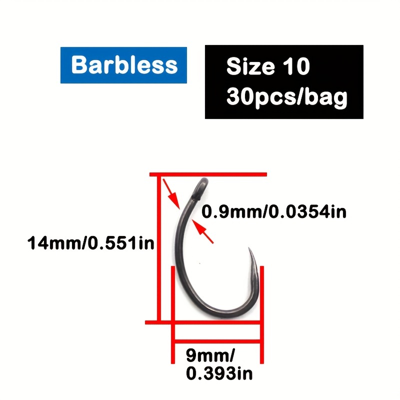 Carp Fishing HOOKS Curve Shrank Carp Hooks Size: 2 4 6 8 Barbless / Barbed