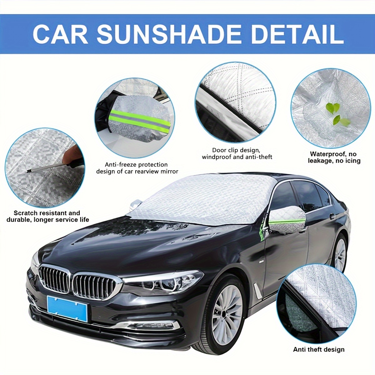 Magnetic Edges Car Snow Cover Frost Car Windshield Snow Cover