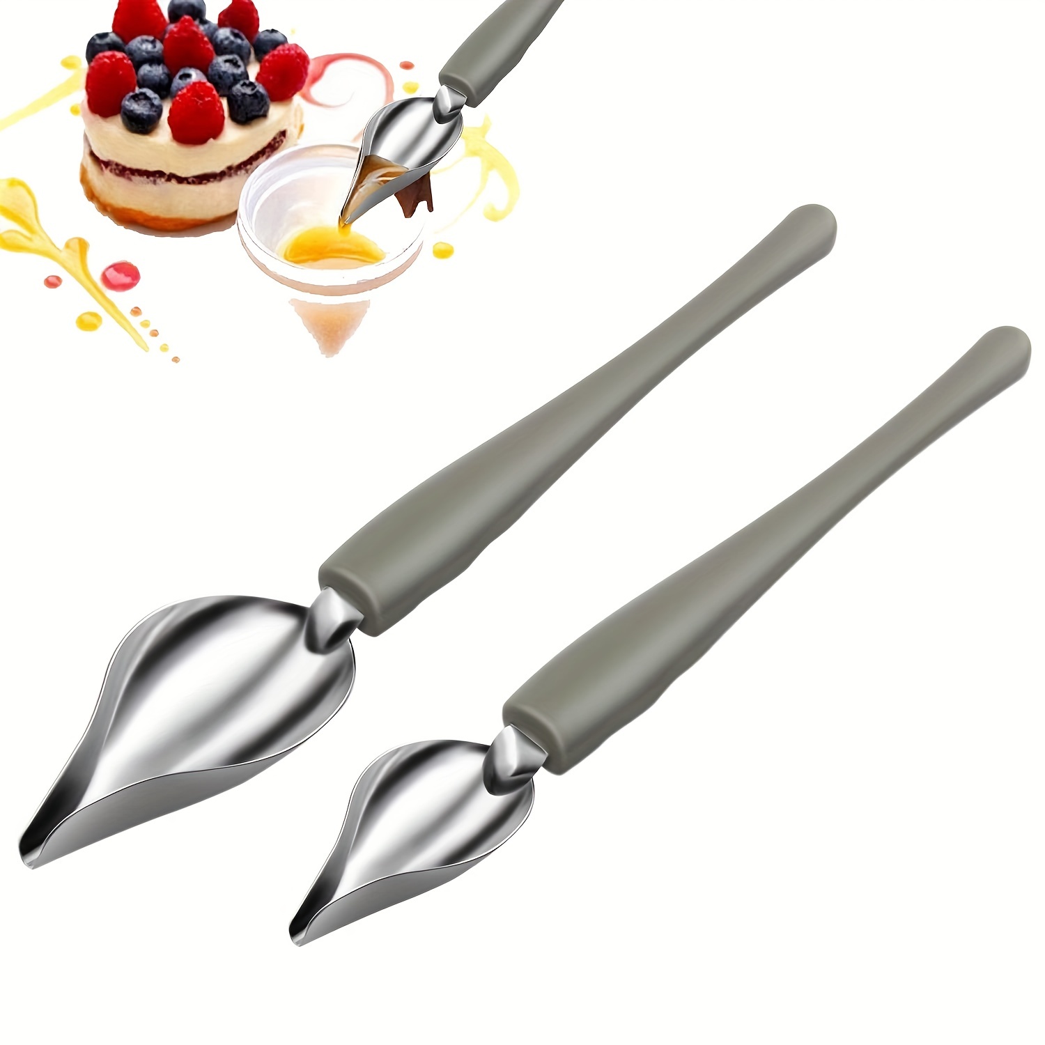 Stainless Steel Chocolate Cream Sauce Pencil Spoon For - Temu