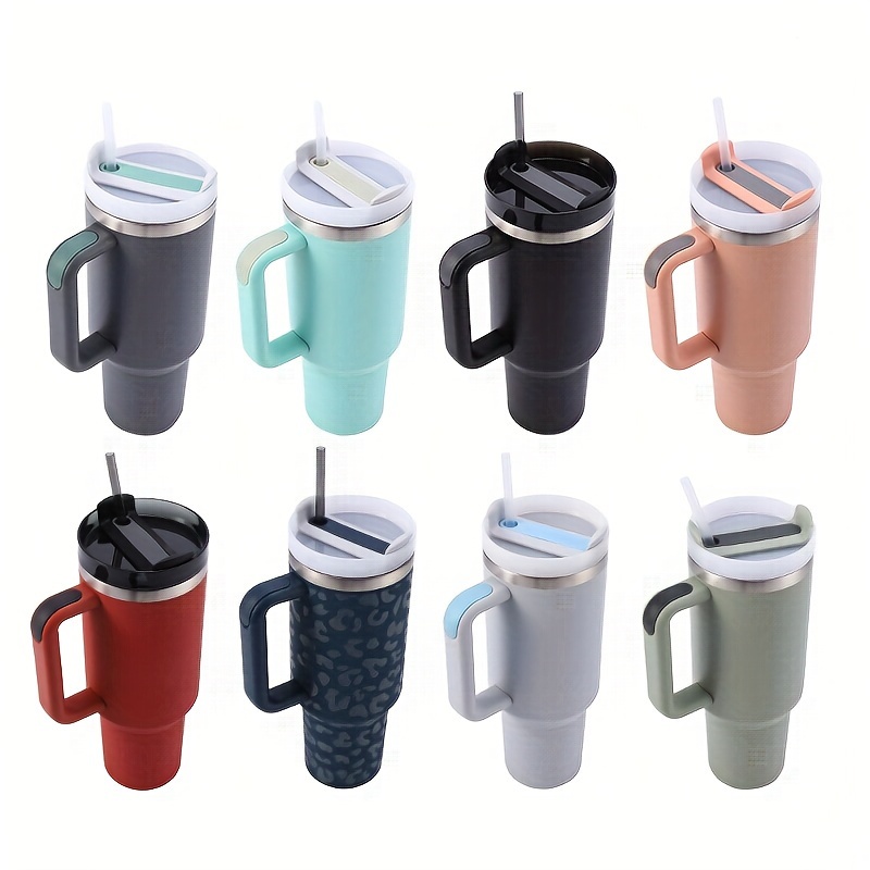Mug Tumbler With Handle Insulated Tumbler With Lid And Straw - Temu