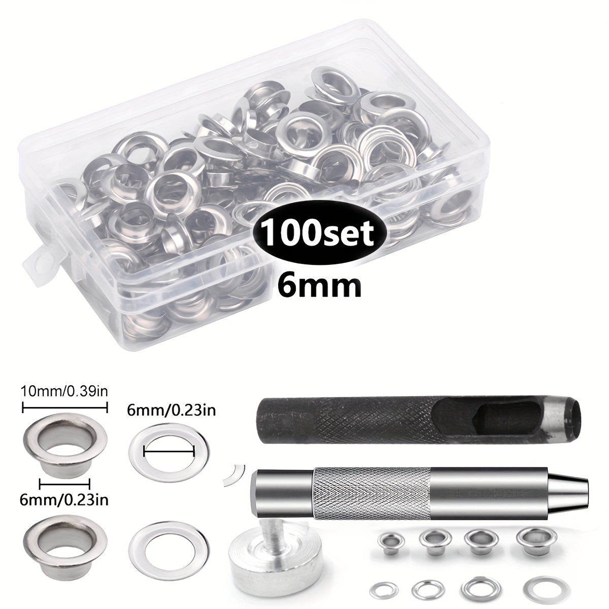203 Sets Grommet Tool Kit 1/2 Inch, Grommet Eyelets Kit With Setting Tools  And Storage Box For Fabric, Tarps, Curtains