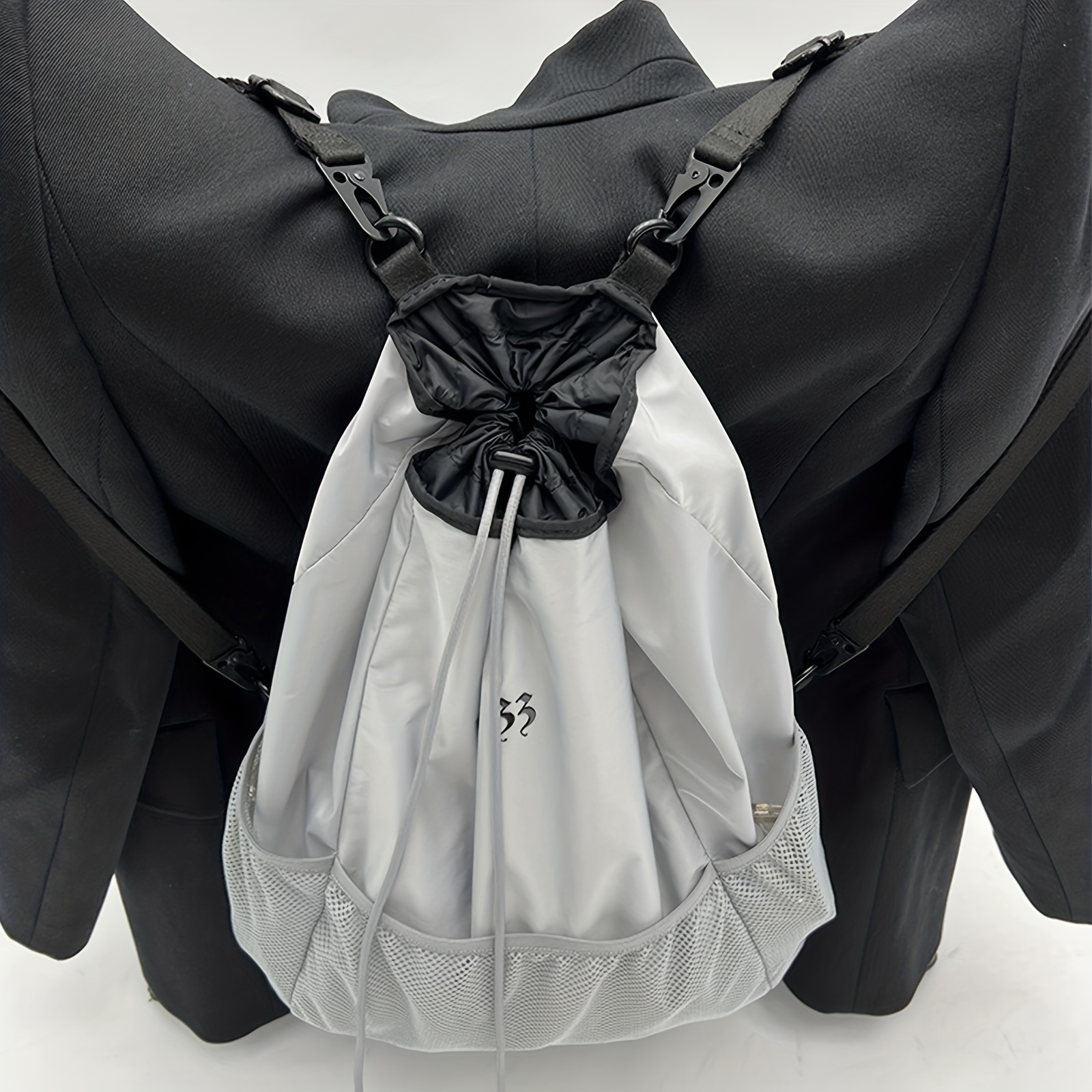Large Capacity Drawstring Backpack Solid Sports Storage Lightweight Bag