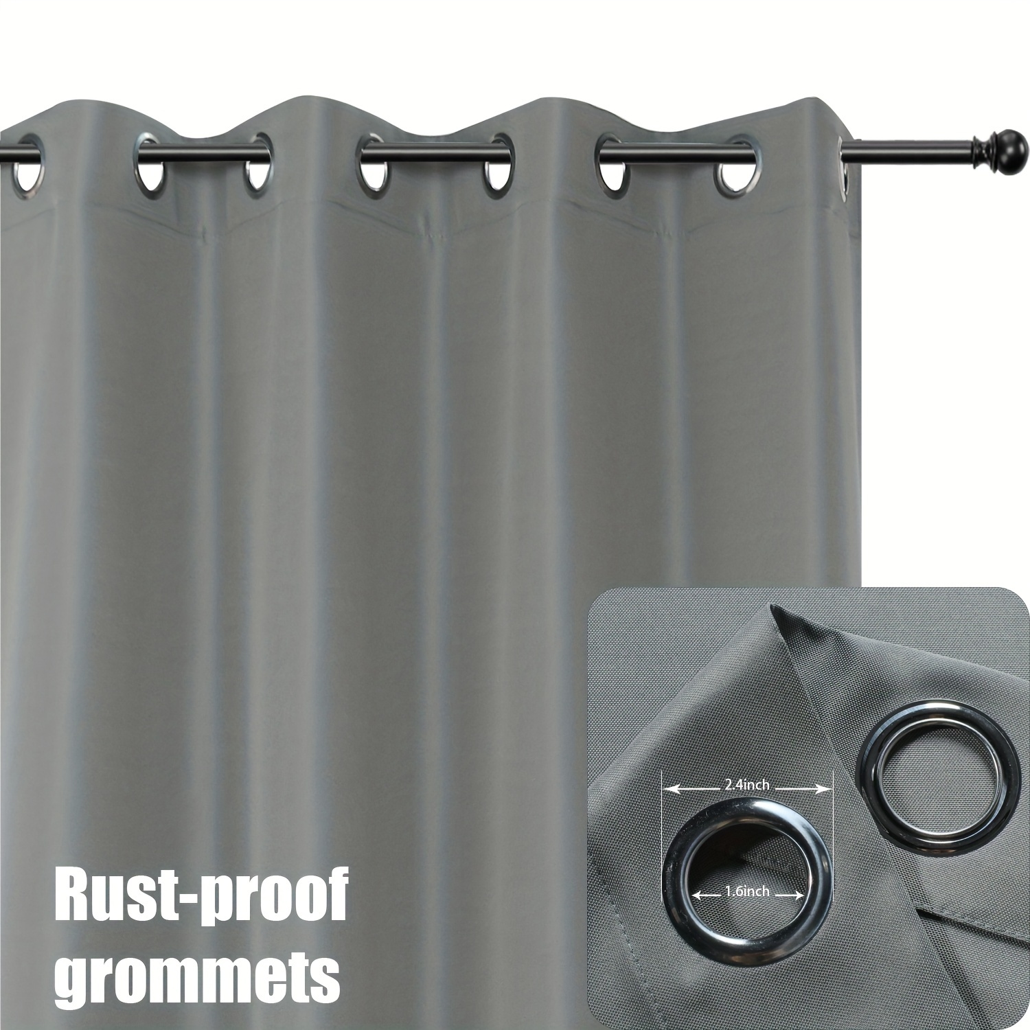 Waterproof Grommet Top Curtain for Indoor & Outdoor