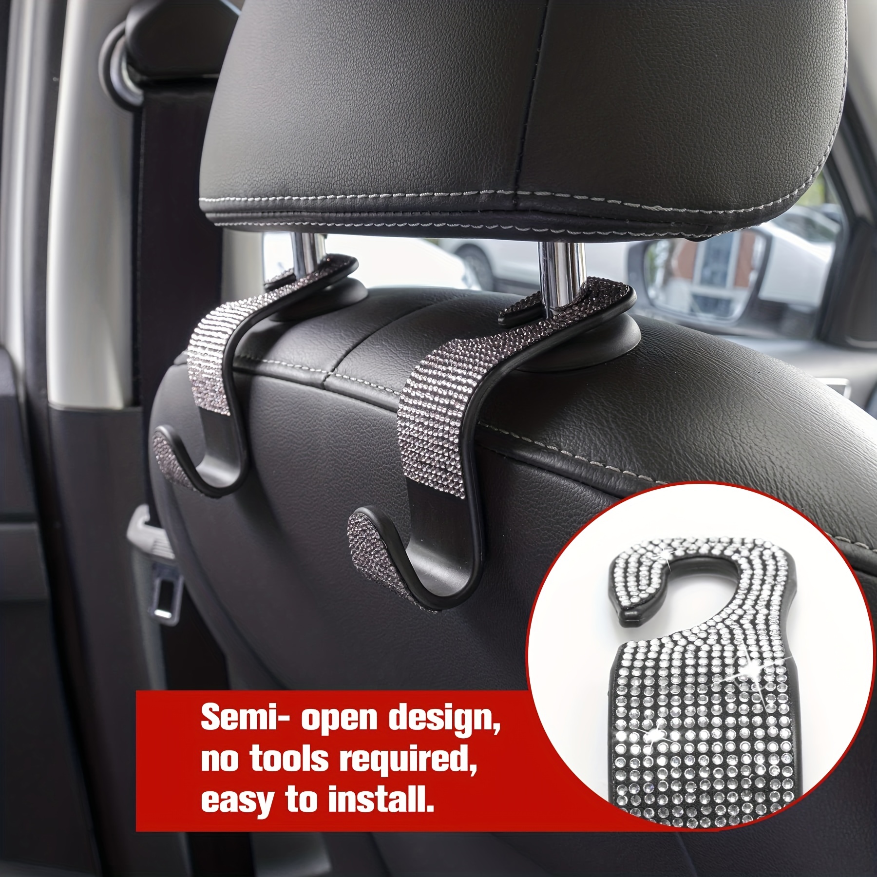 New Handbag Hook Diamond Car Seat Back Hooks Bling Rhinestones Hanger  Universal Auto Headrest Storage Holder Interior Accessories For Girls From  4,31 €