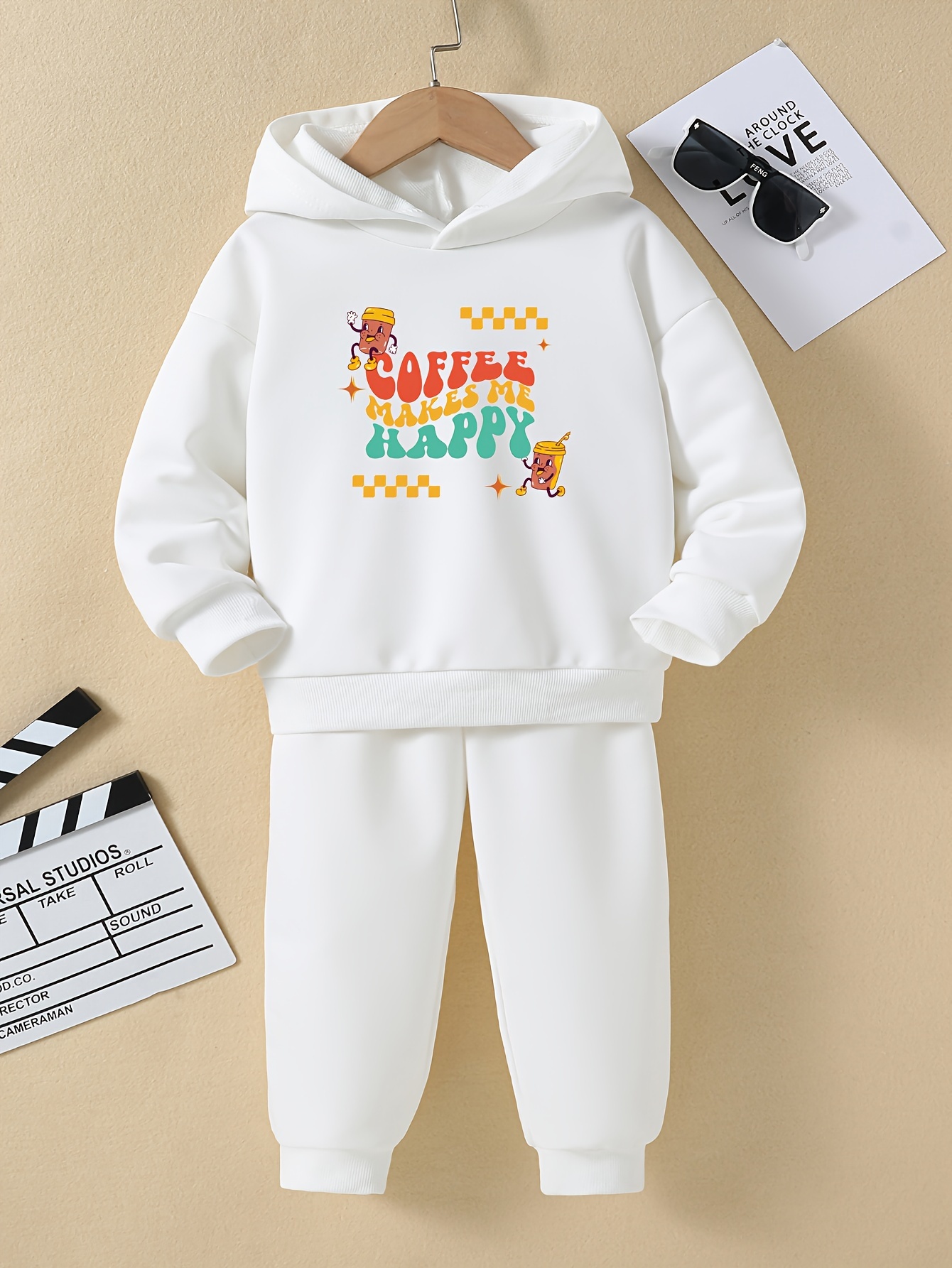 coffee Makes Me Happy'' Print, Girls, Casual Graphic Hoodies And