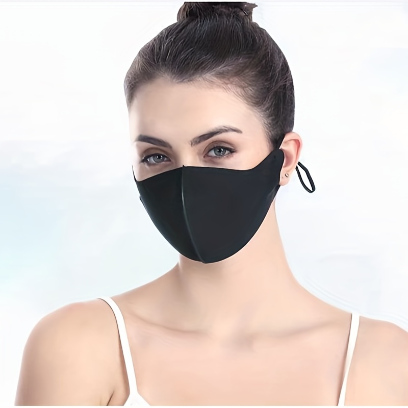 Solid Color Ice Silk Mask Thin Breathable Sunscreen Sports - Temu Canada