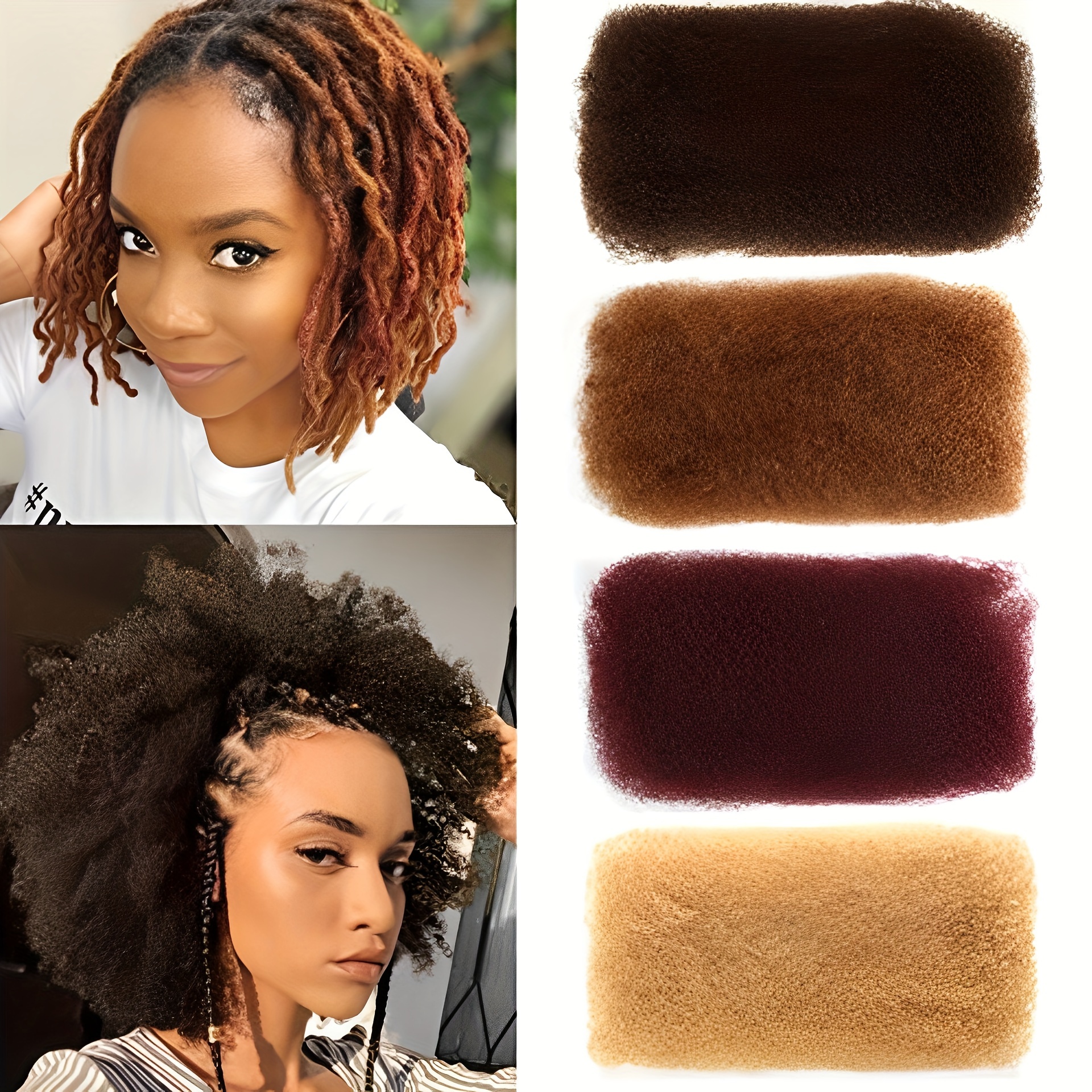 Afro Kinky Curly Bulk Human Hair Braiding 1 Bundle Natural - Temu