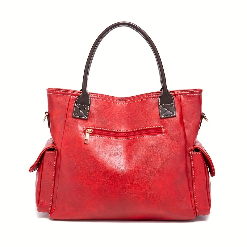 Red Calvin Klein Shoulder Strap Tote Bag