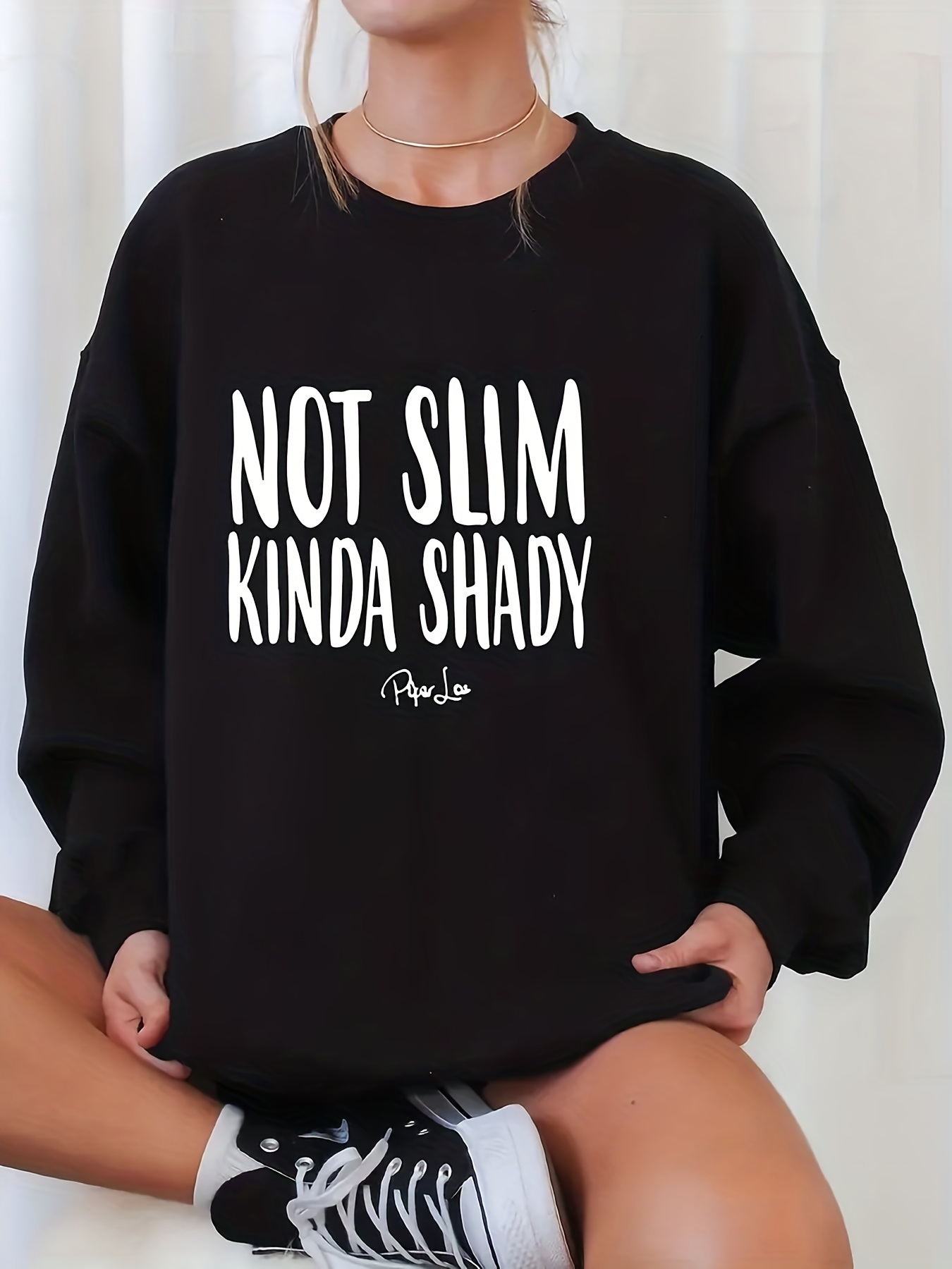 Plus size hot sale slogan sweatshirt