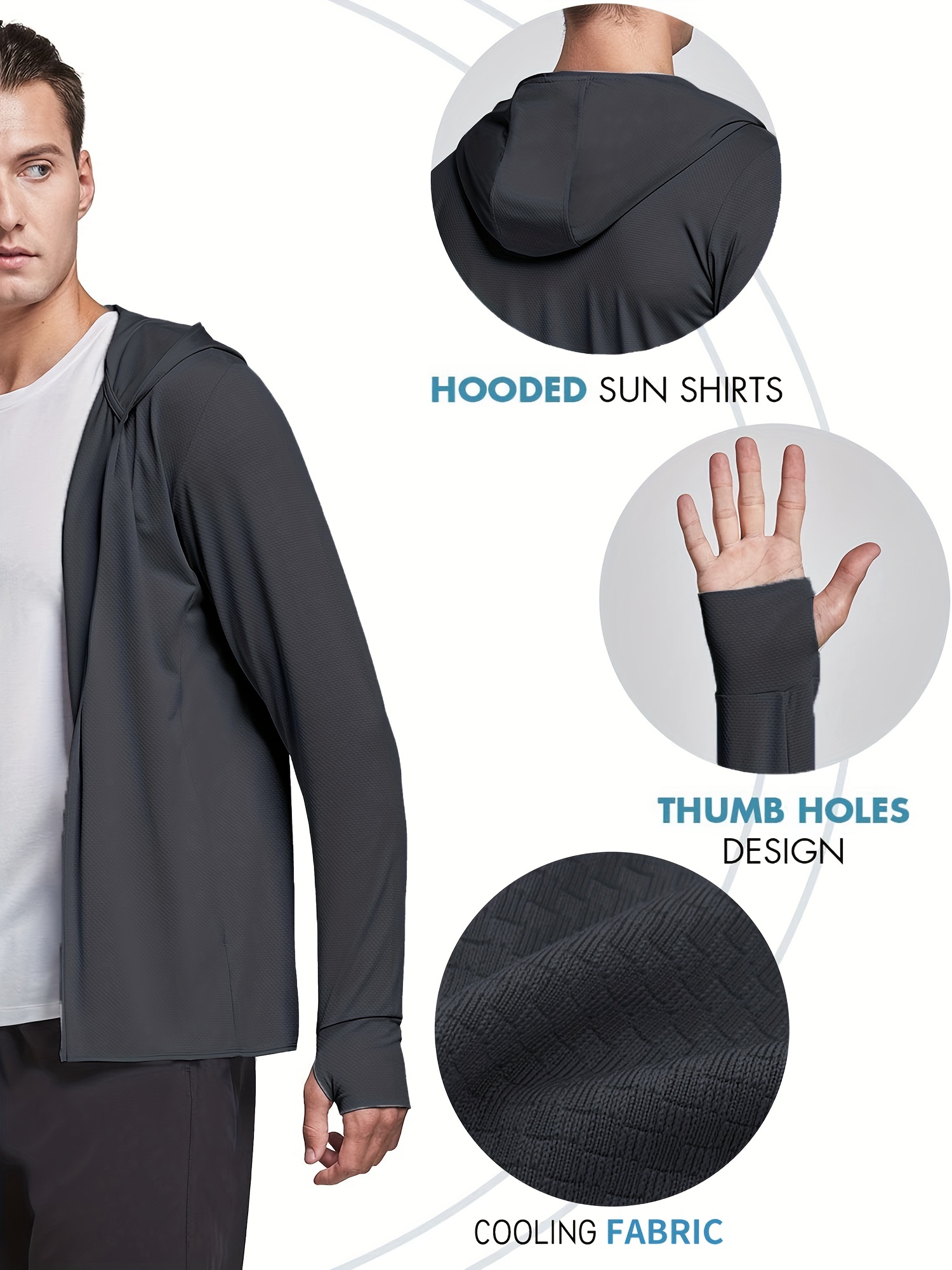Men's Sun Protection Hooded Jacket Upf 50+ Uv Shirt Long - Temu Canada