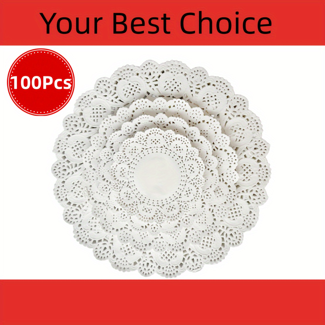 White Heart Paper Doilies - 6 inch Lace Round Paper Doilies - Disposable  Paper Placemats - for Wedding, Birthday, Cakes, Desserts, Tableware Food