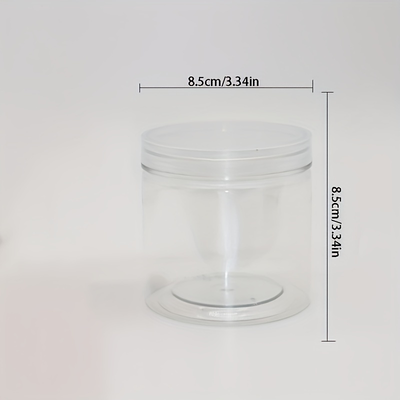 12pcs Round Clear Plastic Container With Lid 