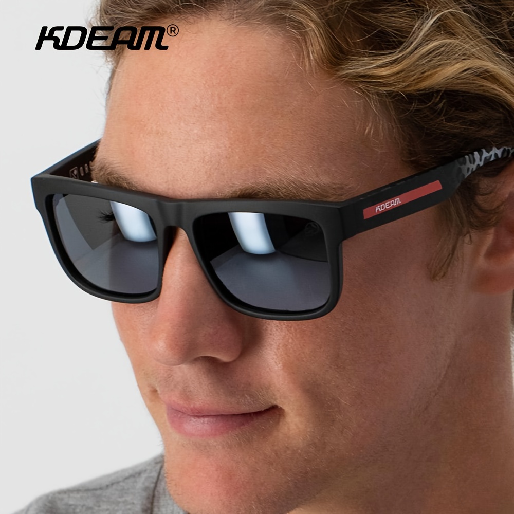 1pc Mens New Square Polarized Sunglasses Outdoor Sports Fishing Driving  Party Sunglasses 3d Rubber Logo Comfortable Nose Pad Thickened Hinges 6  Colors Available - Jewelry & Accessories - Temu