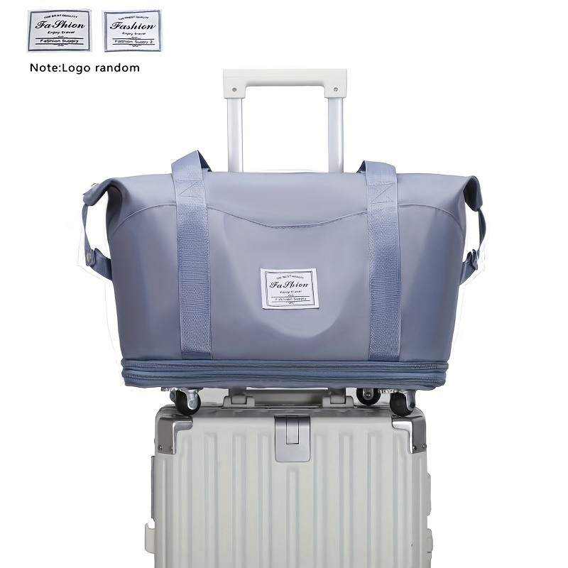  LZG Bolsa de viaje impermeable con ruedas, bolsa de viaje con  ruedas, bolsa de viaje suave con ruedas, bolsas de fin de semana para  mujer, 19 pulgadas (color azul) : Ropa