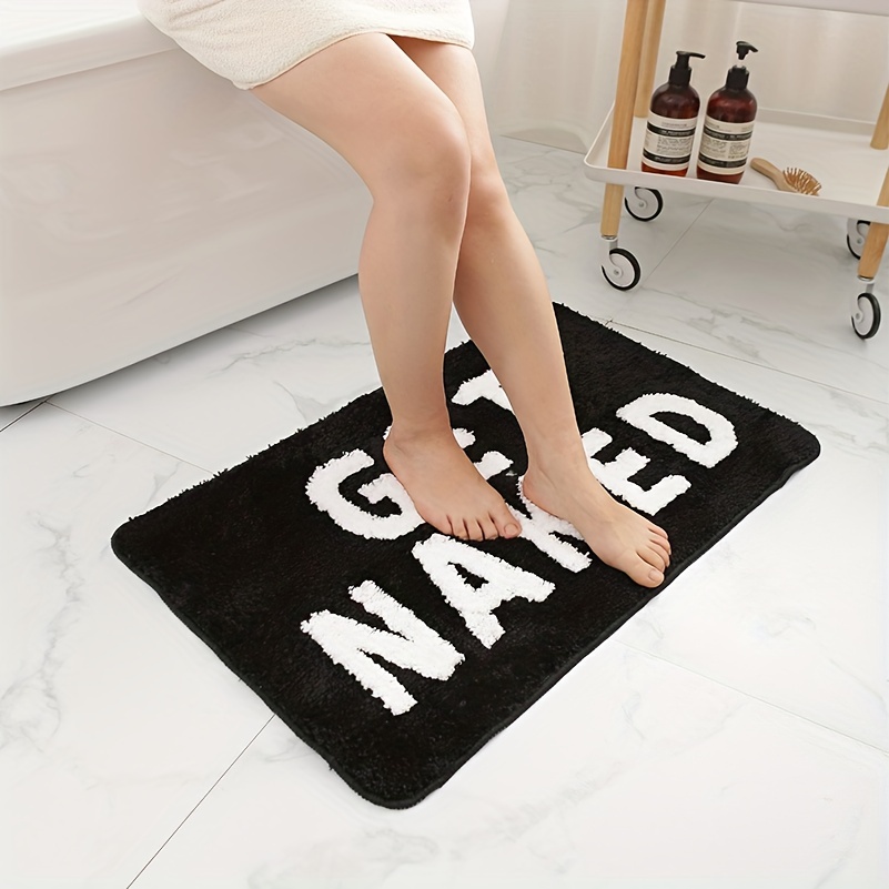 Black And White Bath Rug, Soft Non-slip Absorbent Bath Mat, Machine Washable  Shower Carpet For Home Bathroom, Bathroom Accessories - Temu