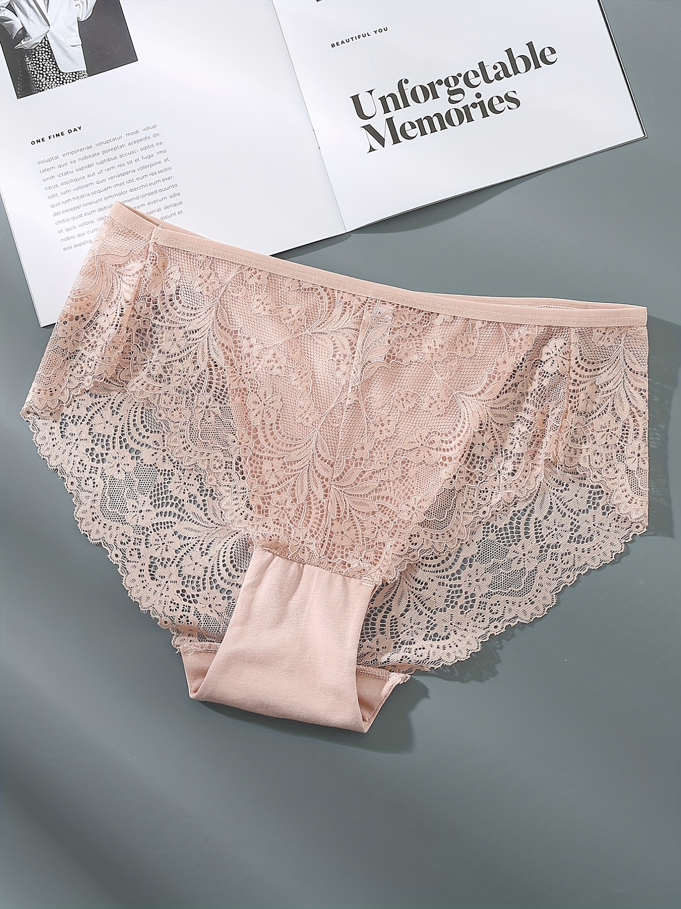 NECHOLOGY Panties For Women Plus Size Women Floral Lace Briefs