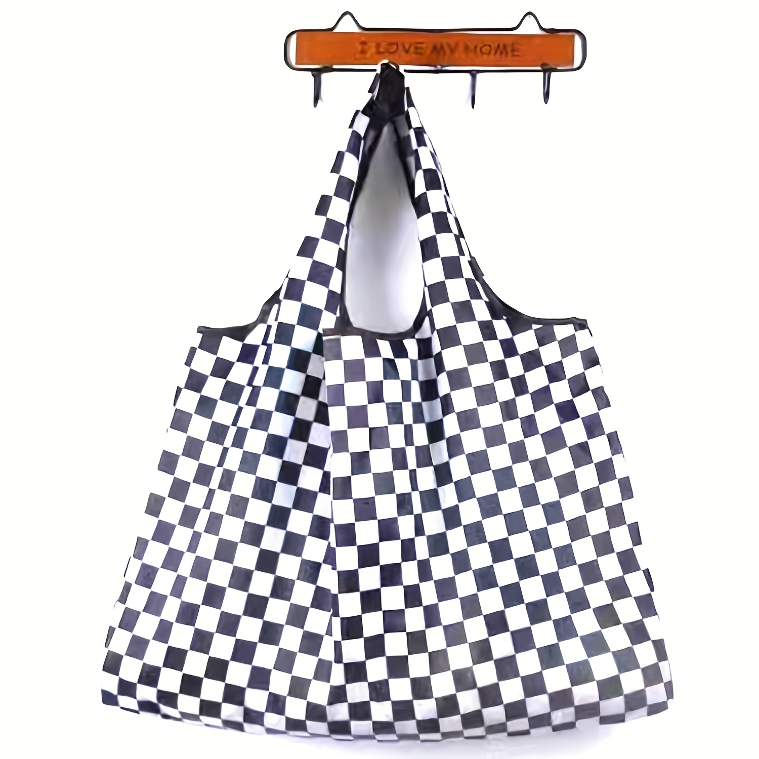 Plaid Pattern Nylon Tote Bag, Reusable Grocery Shopping Bag, Foldable Large  Capacity Shoulder Bag - Temu