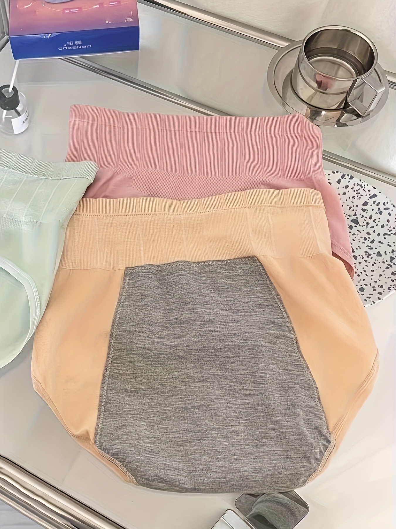 3pcs Menstrual Period Panties, Comfy & Breathable High Waist Anti-Leak  Panties, Women's Lingerie & Underwear