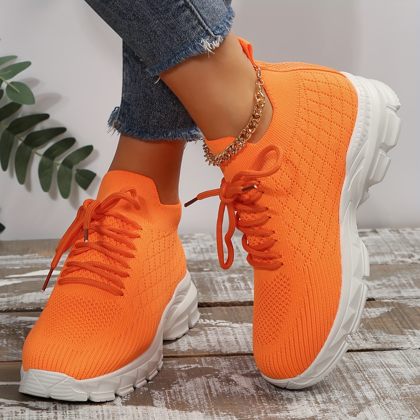 Neon on sale orange trainers