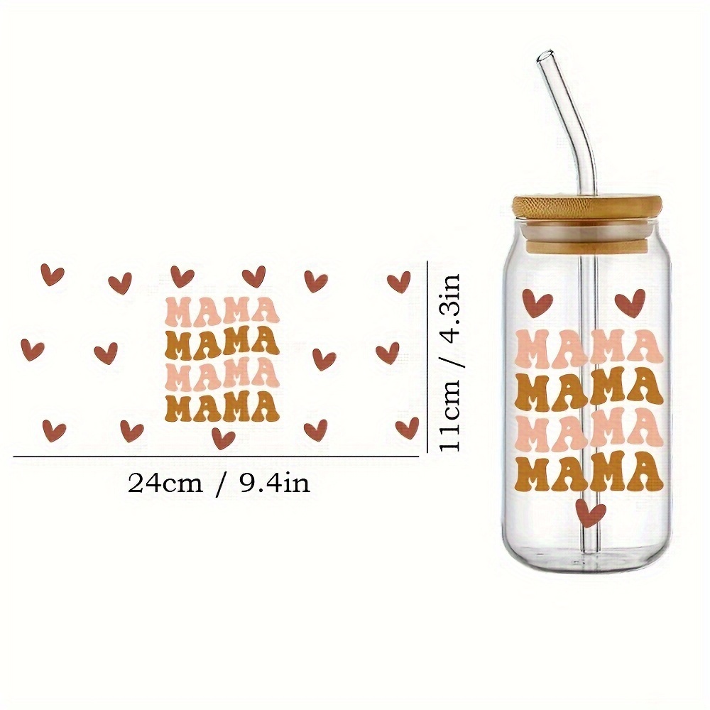 Mama Uv Dtf Cup Wraps Decals Waterproof Transfer Stickers - Temu