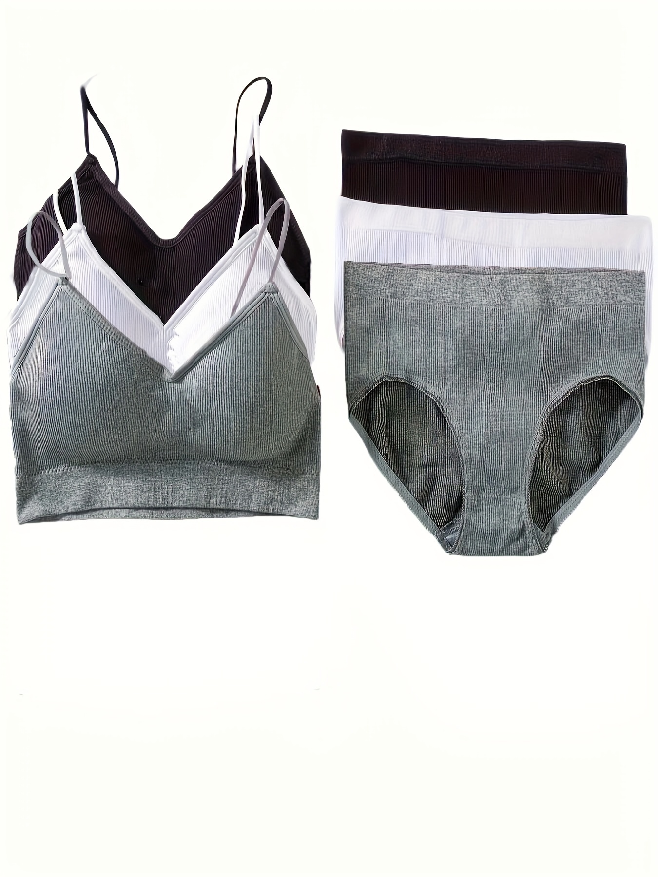 Wireless Push Up Bra & Panty Set, Comfy & Soft Stretchy Intimates