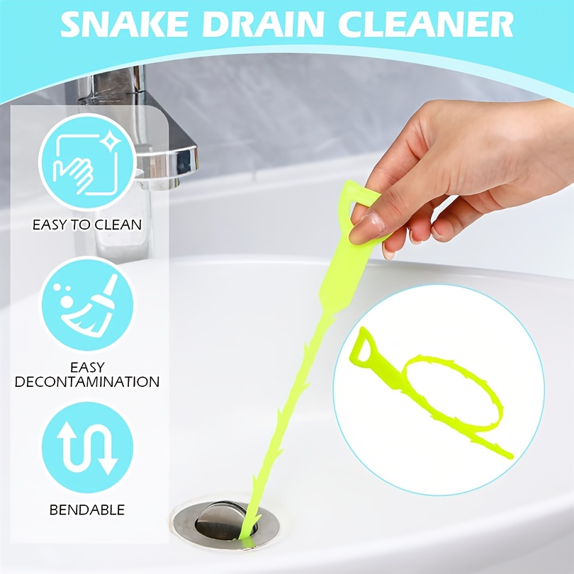 4Pcs Snake Hair Drain Cleaner Tool,Drain Clog Remover Tool for
