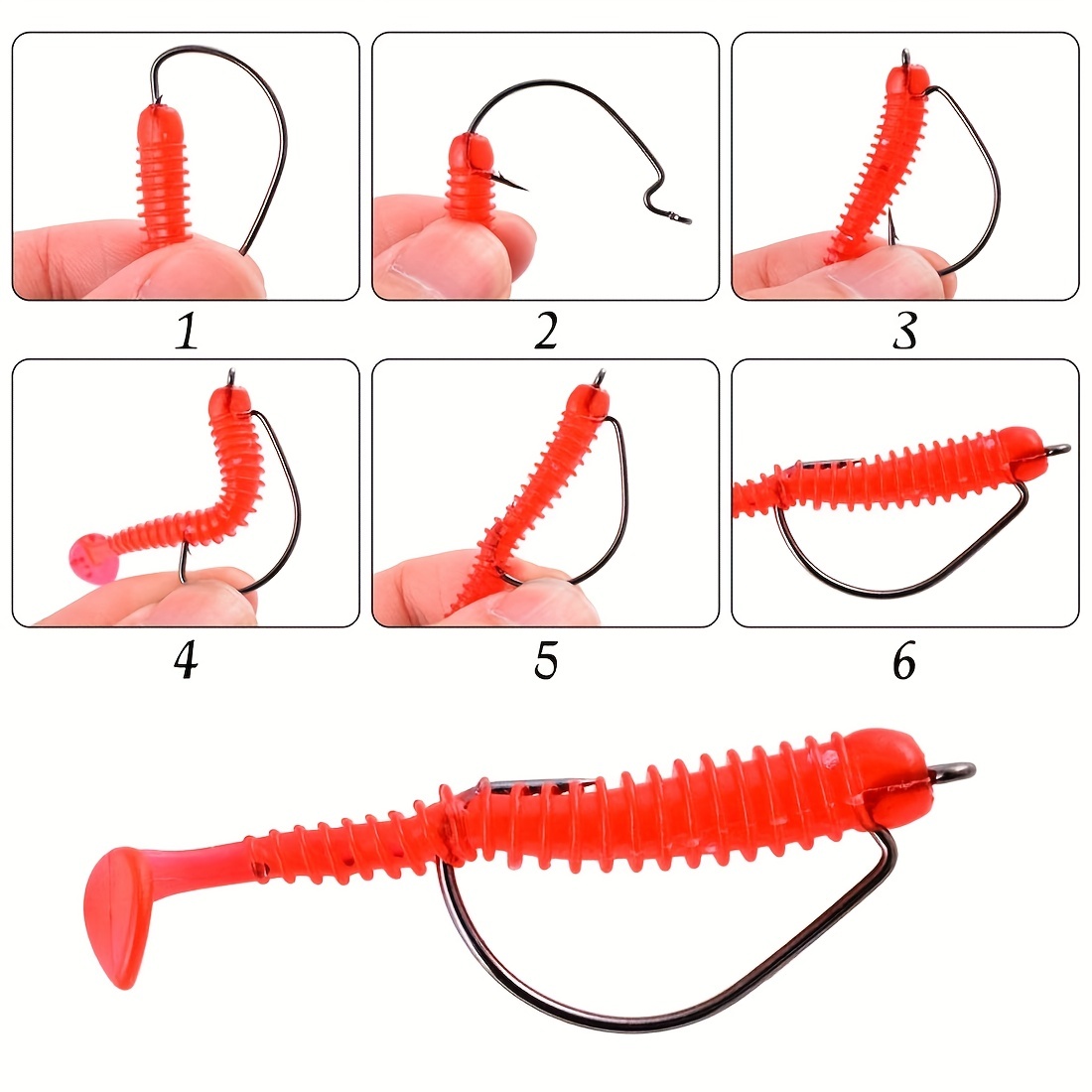 Hooks fishing tackle gear soft plastic worm - CG Emery