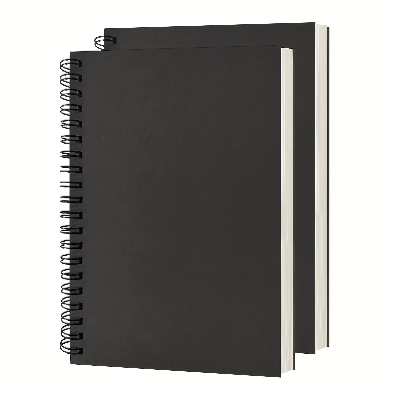 

2-pack Soft Cover Blank Spiral Notebooks - Perfect For Sketching & Writing - 100 Pages/50 Sheets - 7.5 X 5.1 - 100gsm - Black