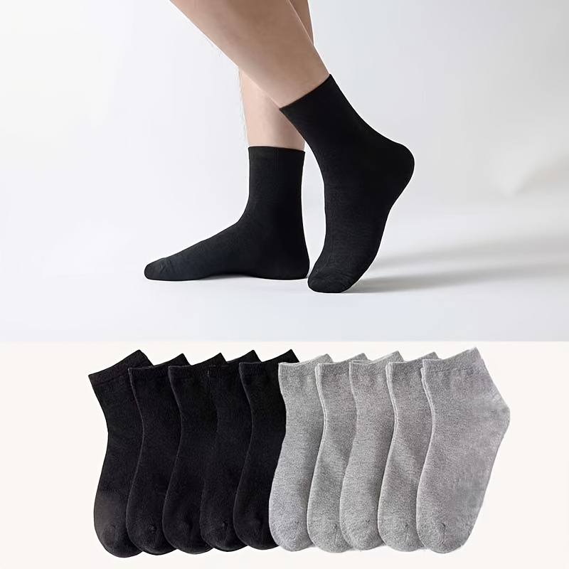 8 Pares Calcetines Largos Rayas Colores Lisos Casuales - Temu