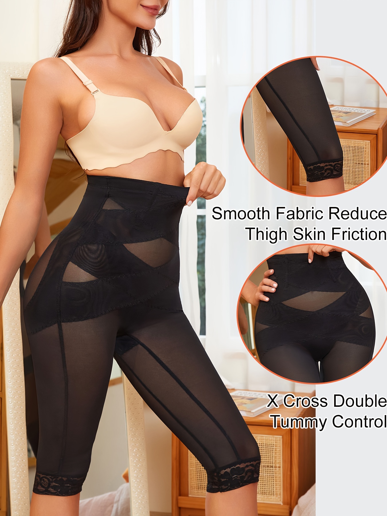 MOVWIN Tummy Control Body Shaper Shorts - High Waist Thigh Slimmer Panties  Shapewear - black - S : : Fashion