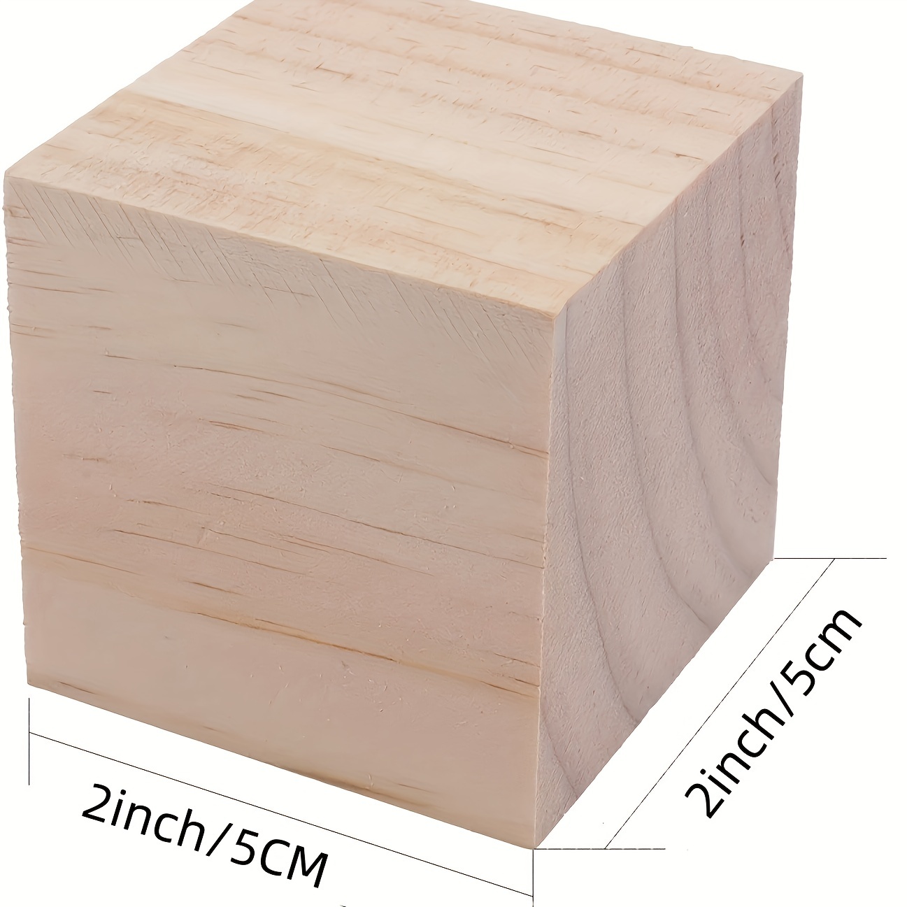 Cubo de madera maciza de 4 pulgadas, bloques grandes de madera para  manualidades, cubos de madera sin terminar para manualidades y decoración,  1