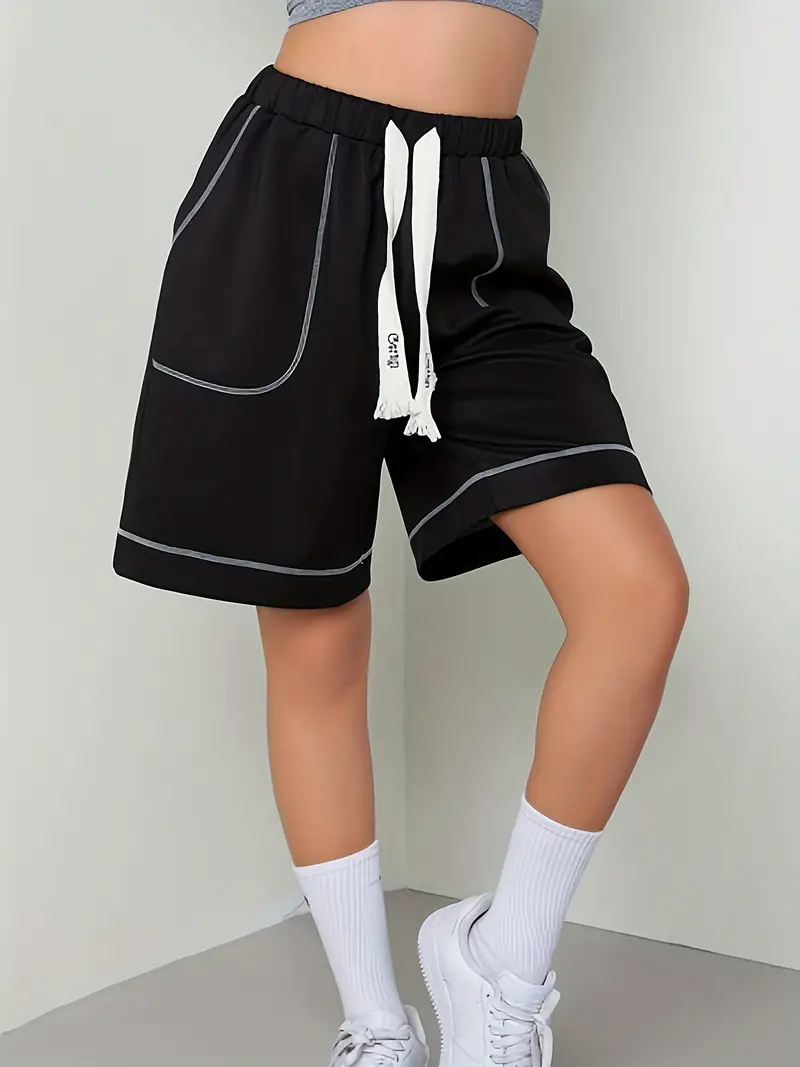 Plus Size Casual Shorts Women's Plus Plain Solid Dress - Temu