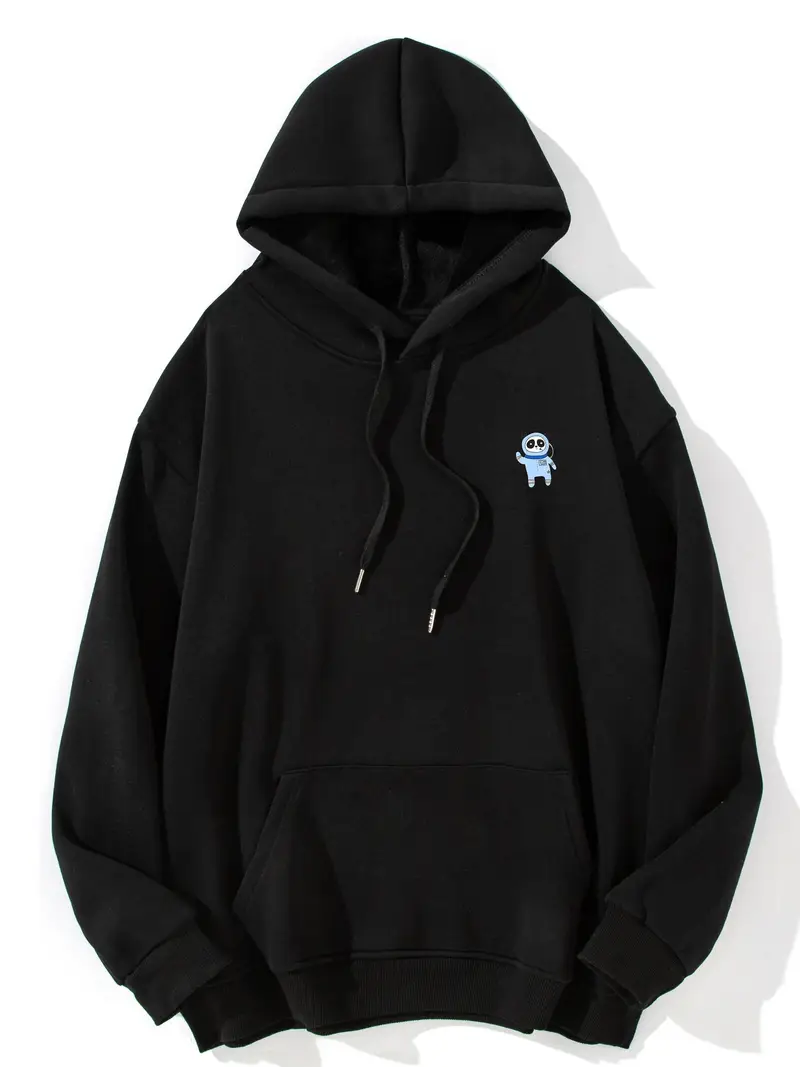 Astronaut Panda Print Hoodie Kangaroo Pocket Men's Casual - Temu Australia