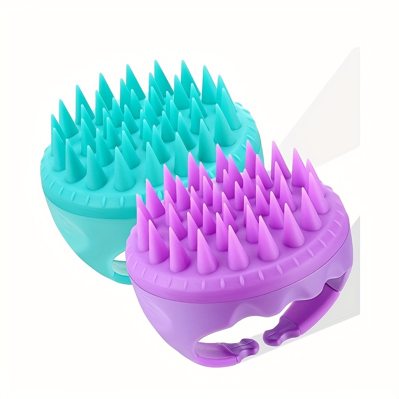 Hair Scalp Massager Shampoo Brush, Scalp Care Hair Wash Brush Silicone Comb  - Green