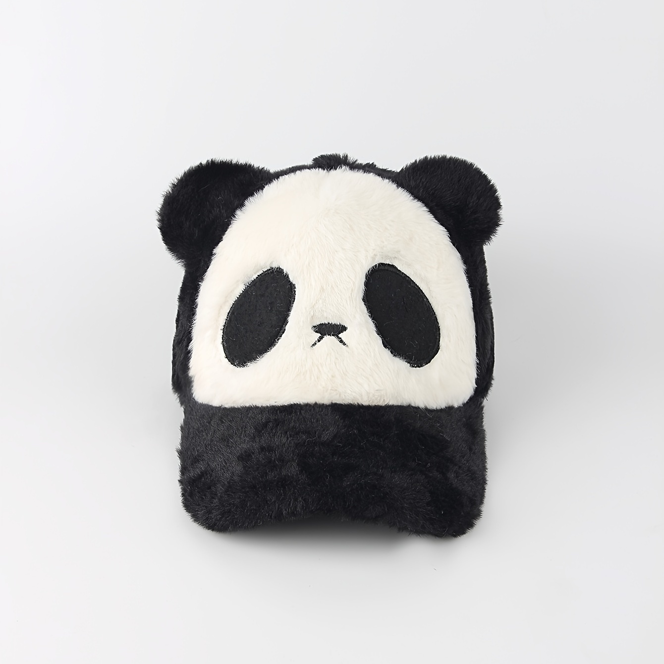 Panda Baseball Cap, Panda Bear Hat, Black Cap With Cute Stuffed Panda