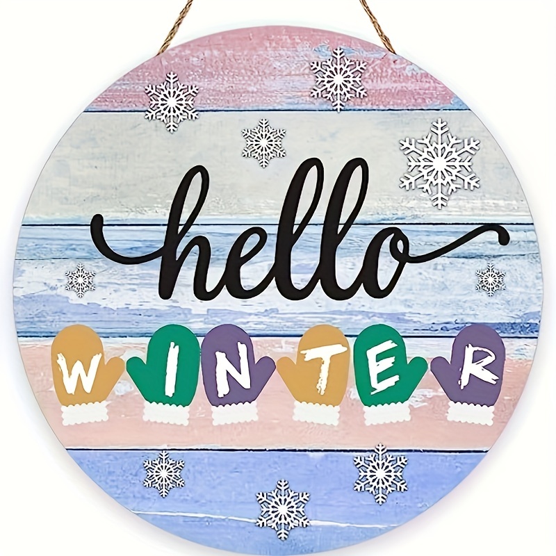 1 Pc. Hello Winter Welcome Cartello Porta D'ingresso Hello - Temu Italy