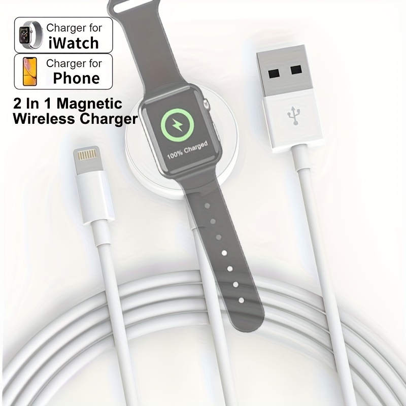 para Apple Watch Cargador Cable de carga magnética Versión de actualización iWatch  Cargador USB inalámbrico para Apple Watch Series SE/6/5/4/3/2/1 y iPhone  13/12/11/Pro/Max/XR/XS /XS Max/X - 3.3 pies JAMW Sencillez