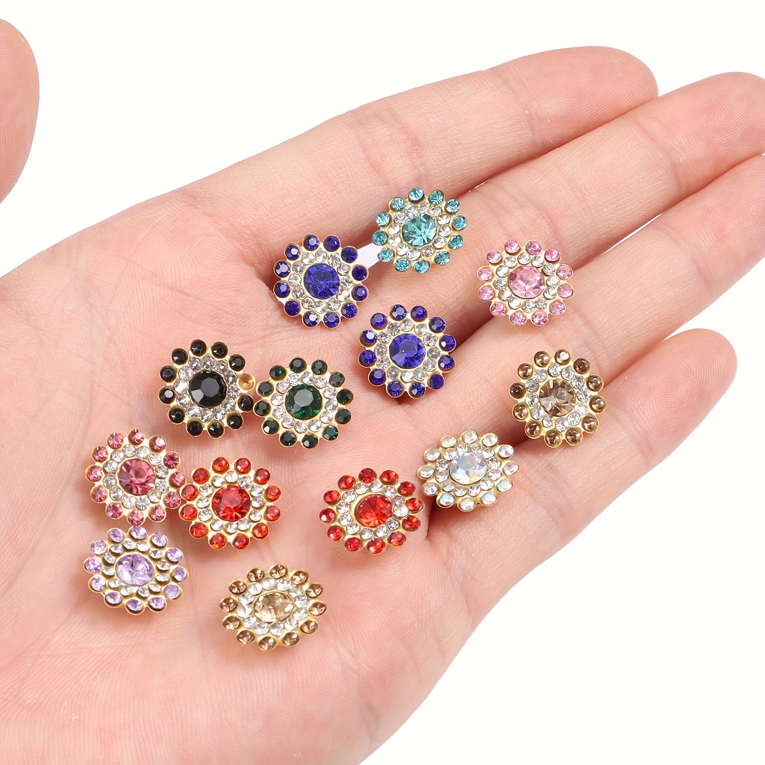 30Pcs Sew on Rhinestones for Clothes Rhinestones 9mm Big Acrylic Crystal  Claw Flatback Prong Setting Sew on Crystal Sewing Gems for DIY Jewelry  Making Crafts (Multicolor, Assorted Style)