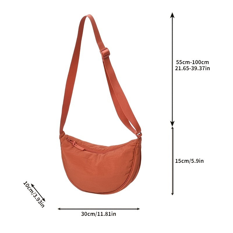 Round Shoulder Bag Solid Color Crossbody Bag Casual Nylon Travel Purse  Bags  Luggage Temu Japan