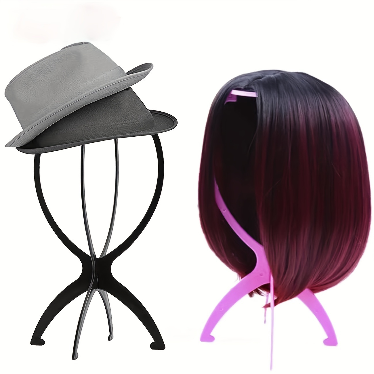 1-3Pcs Ajustable Wig Stands Plastic Hat Display Holders Mannequin Head  Portable