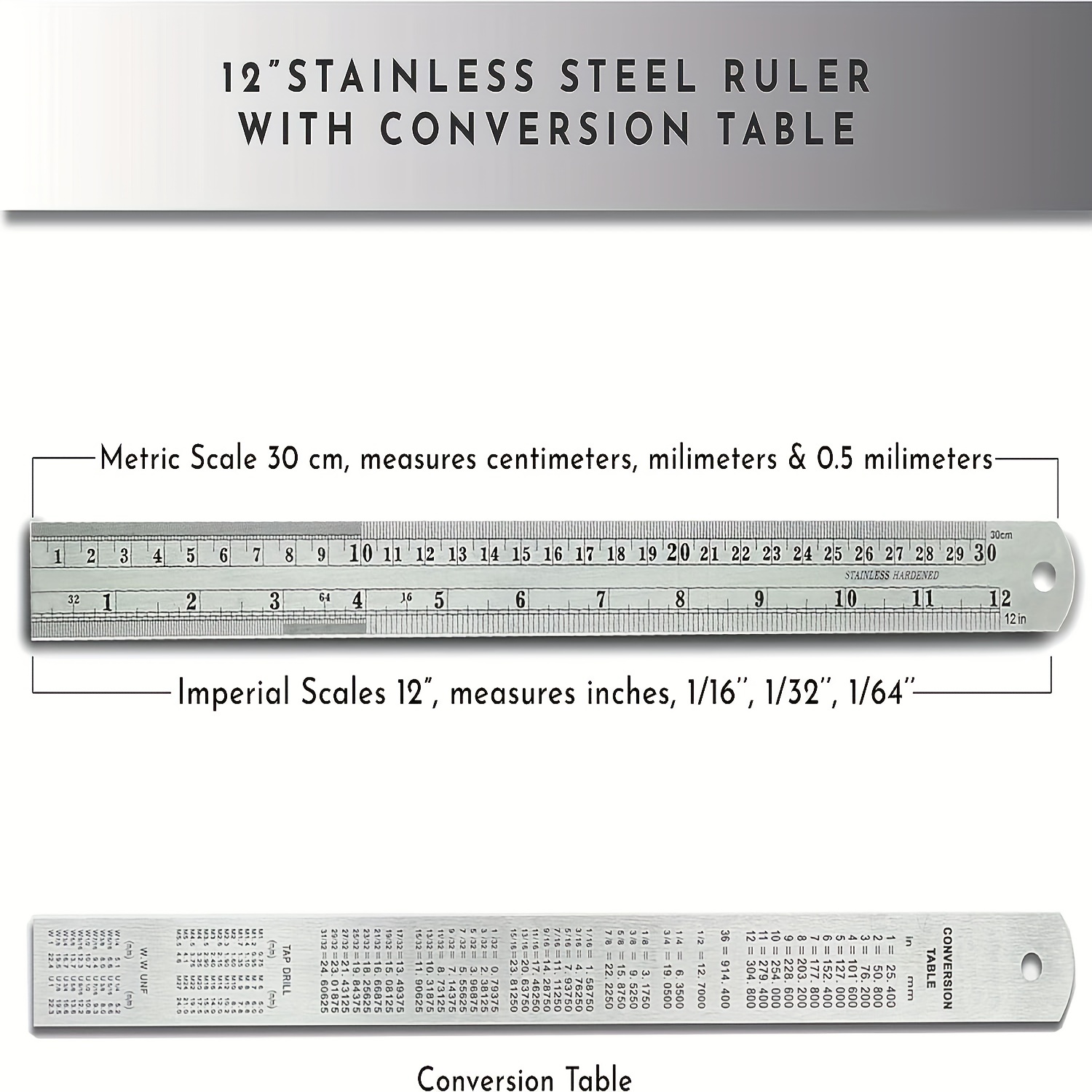 Stainless Steel Ruler Set Metal Ruler metal Ruler - Temu United