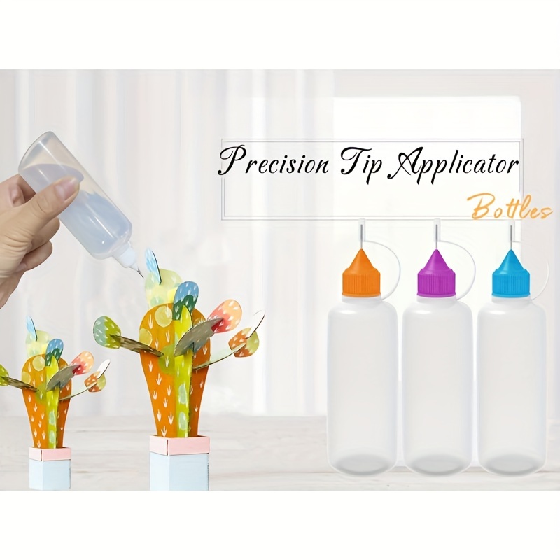 2Pcs Paper Quilling Glue Bottles Needle Tip Squeeze Bottle For Fabric Paint  Intricate Lines 
