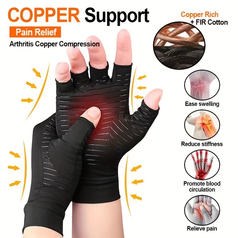 Guantes de compresión para artritis para mujeres y hombres, guantes sin  dedos